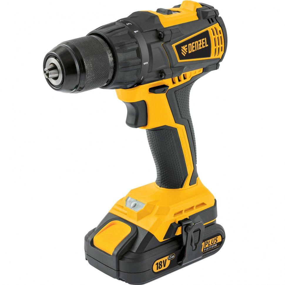 Дрель-шуруповерт аккумуляторная, бесщет. BLDL-IB-18-02, Li-Ion, 18 В, 2 акк.// Denzel