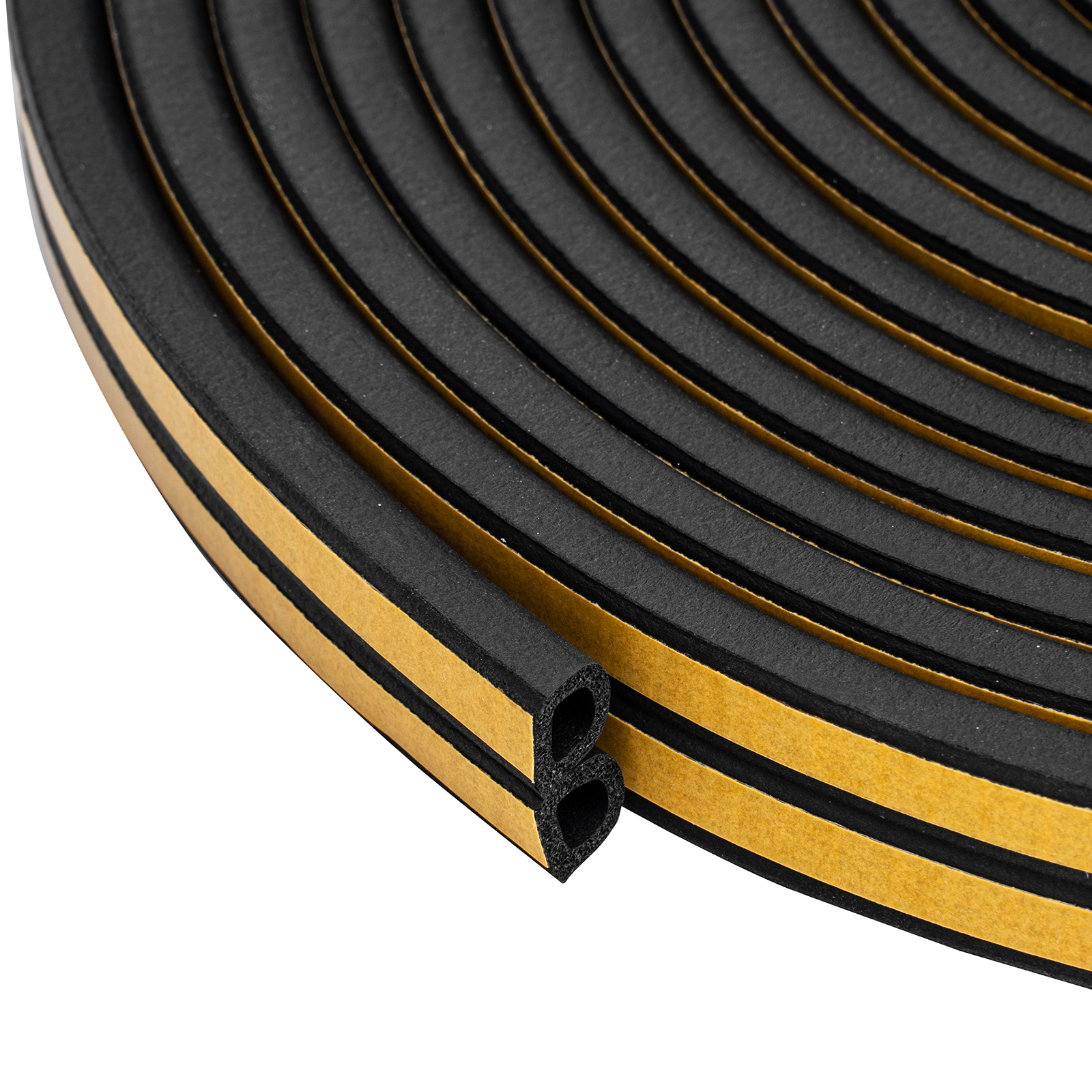 Уплотнитель резиновый, 12 м, профиль "D", черный Сибртех