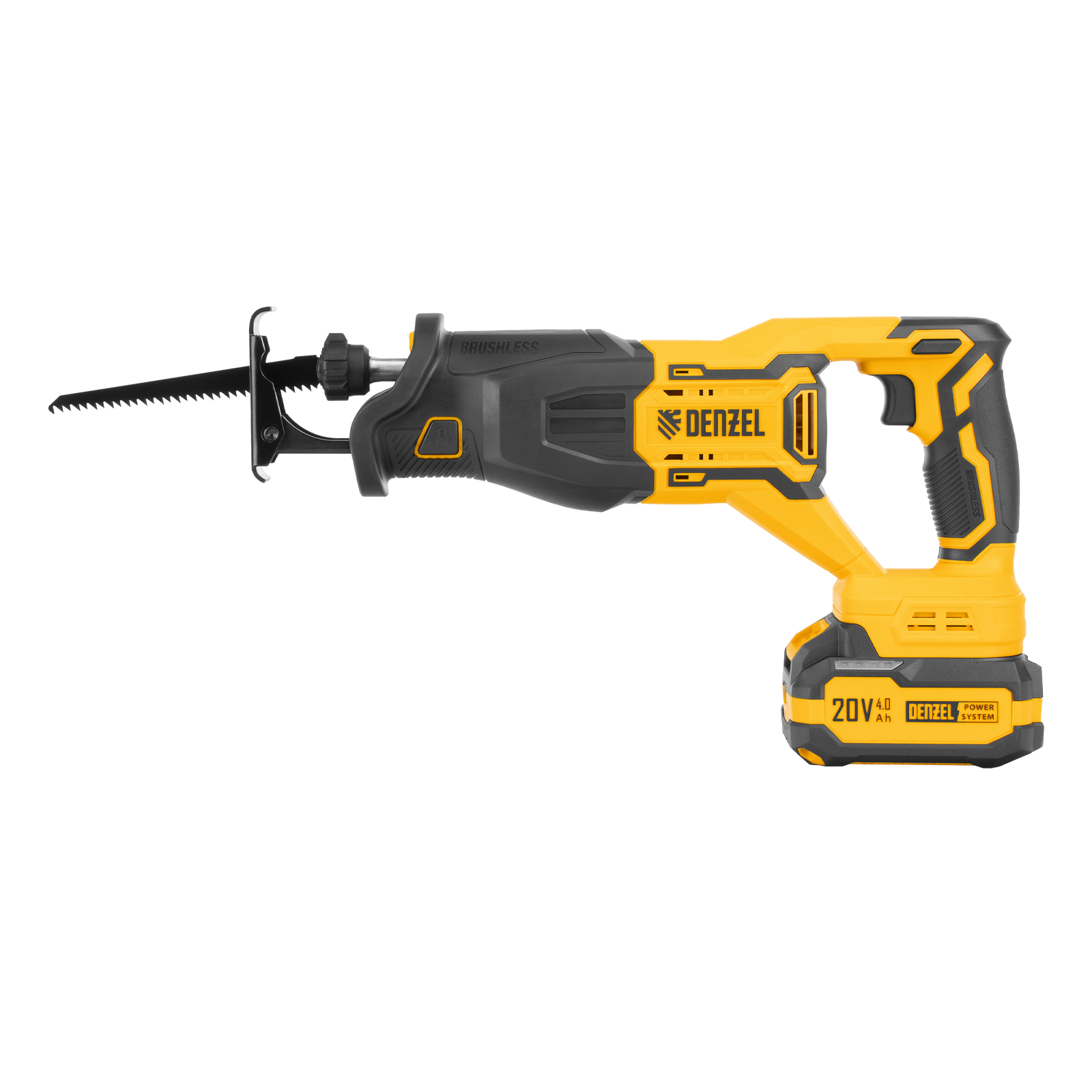 Пила сабельная аккумуляторная бесщет. RS-250, Li-Ion, 20 В Denzel