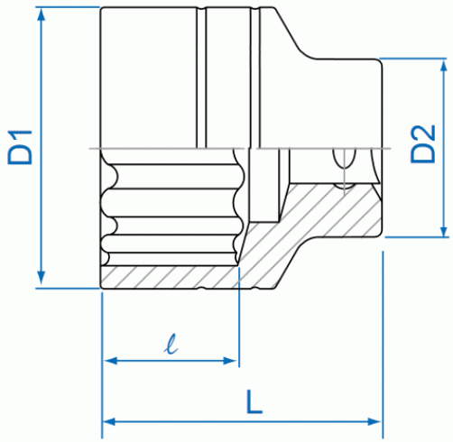 Головка торцевая стандартная двенадцатигранная 3/4", 1-7/8", дюймовая KING TONY 633060S