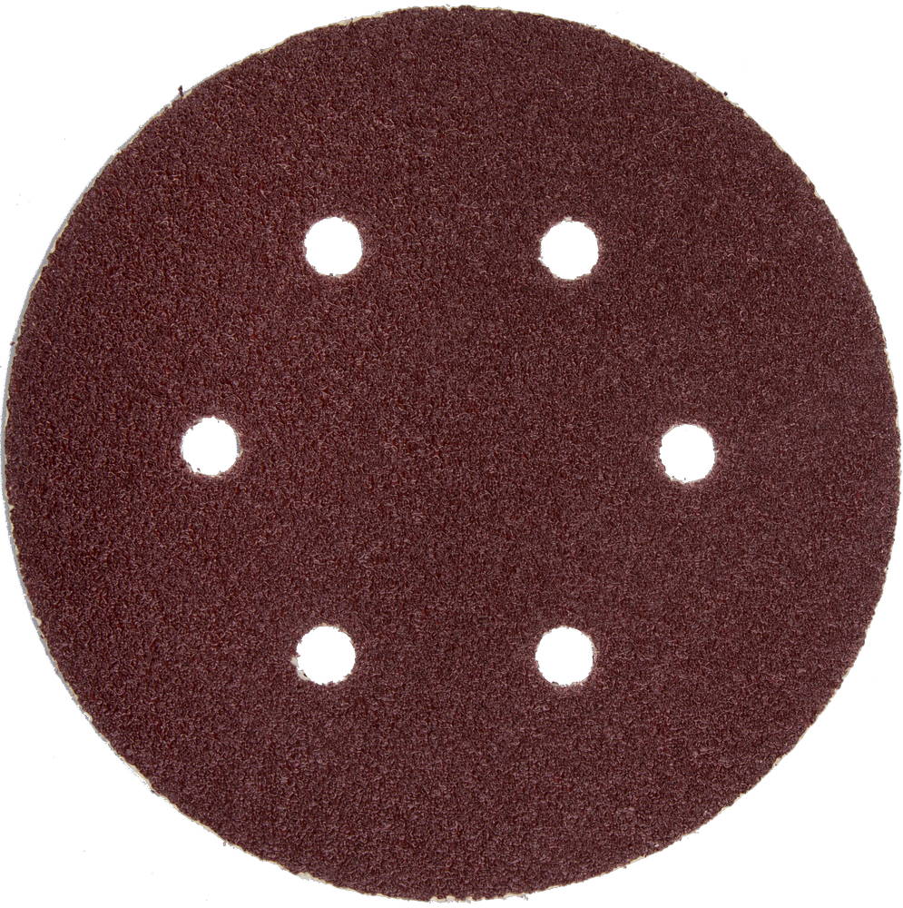 Круг шлифовальный ЗУБР "Мастер" универсальный, из абразивной бумаги на велкро основе, 6 отверстий, Р80, 150мм, 5шт