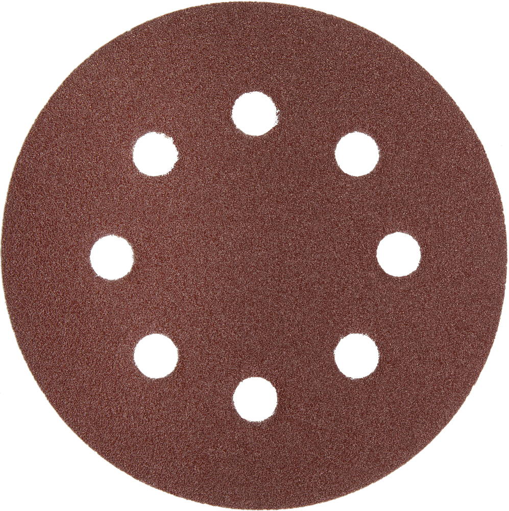 Круг шлифовальный ЗУБР "Мастер" универсальный, из абразивной бумаги на велкро основе, 8 отверстий, Р100, 125мм, 5шт