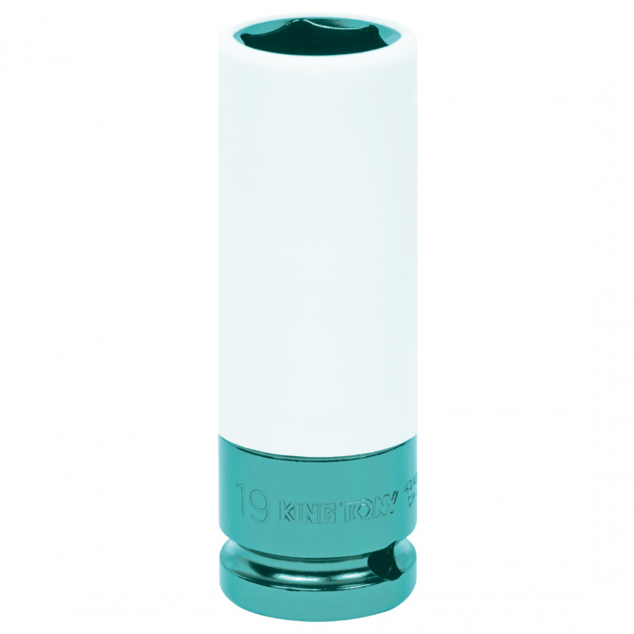 Головка торцевая ударная глубокая 1/2", 19 мм, тонкостенная, пластиковая защита KING TONY 494519MX