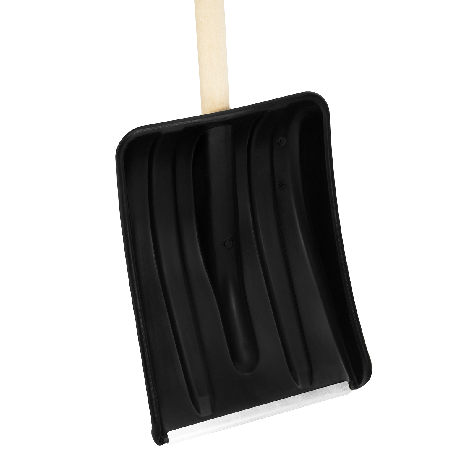 Лопата для уборки снега полипропиленовая, 275х365х870 мм, деревянный черенок, Sparta