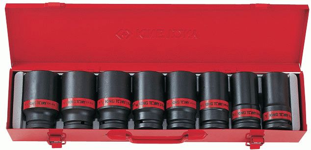 Набор ударных глубоких торцевых головок 3/4", шестигранные, 1"-1&1/2", 8 предметов KING TONY 6410SP