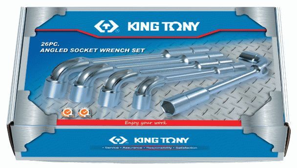 Набор торцевых L-образных ключей, 6-32 мм, 26 предметов KING TONY 1826MR