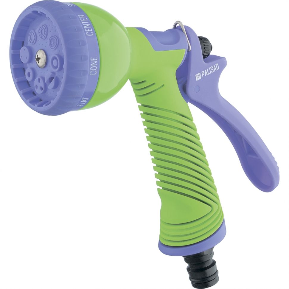 Пистолет-распылитель, 8 режимов полива, эргономичная рукоятка Palisad