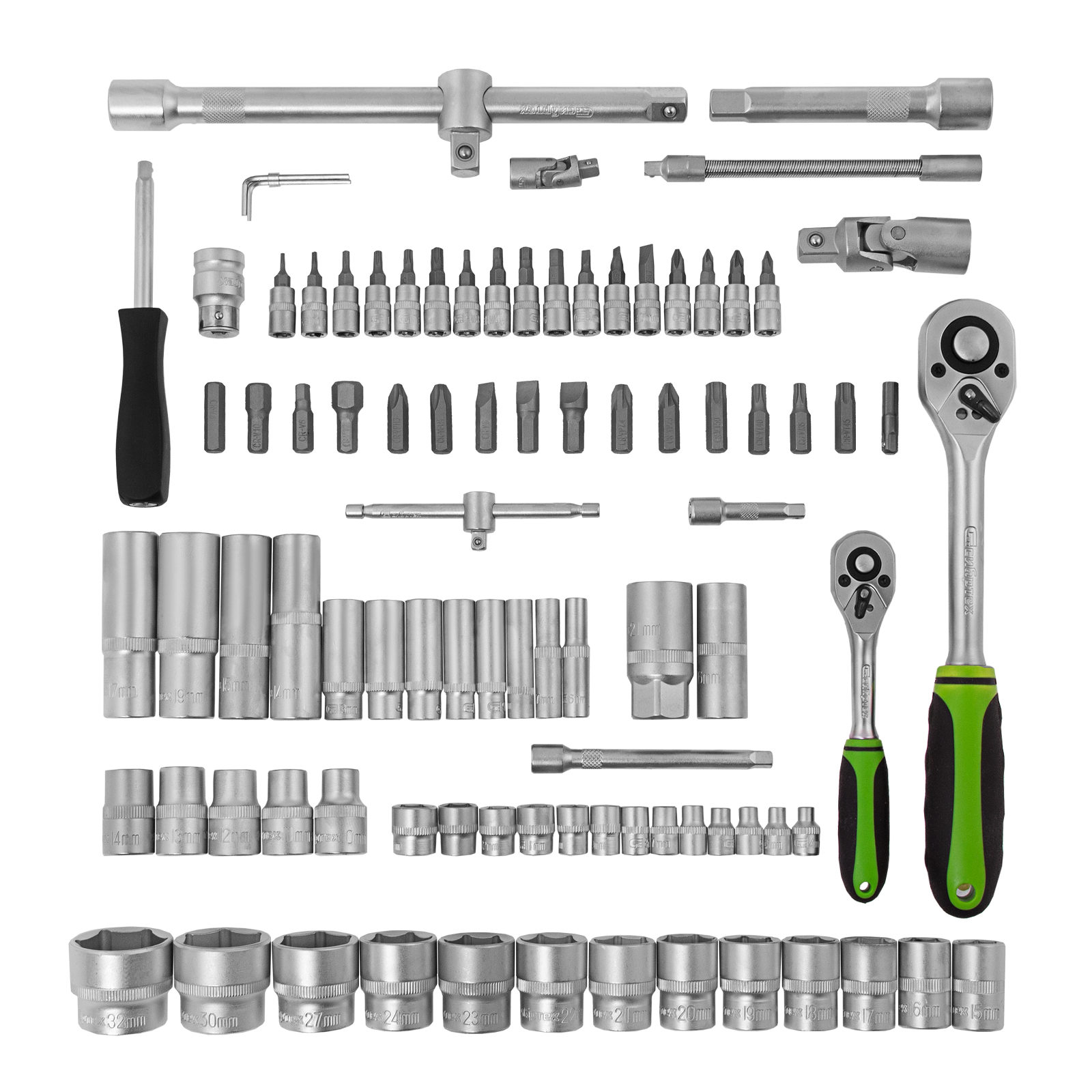 Набор инструмента, 1/2", 1/4", пластиковый кейс,94 предмета Сибртех