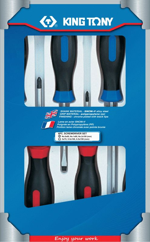 Набор отверток, 6 предметов KING TONY 31116MR