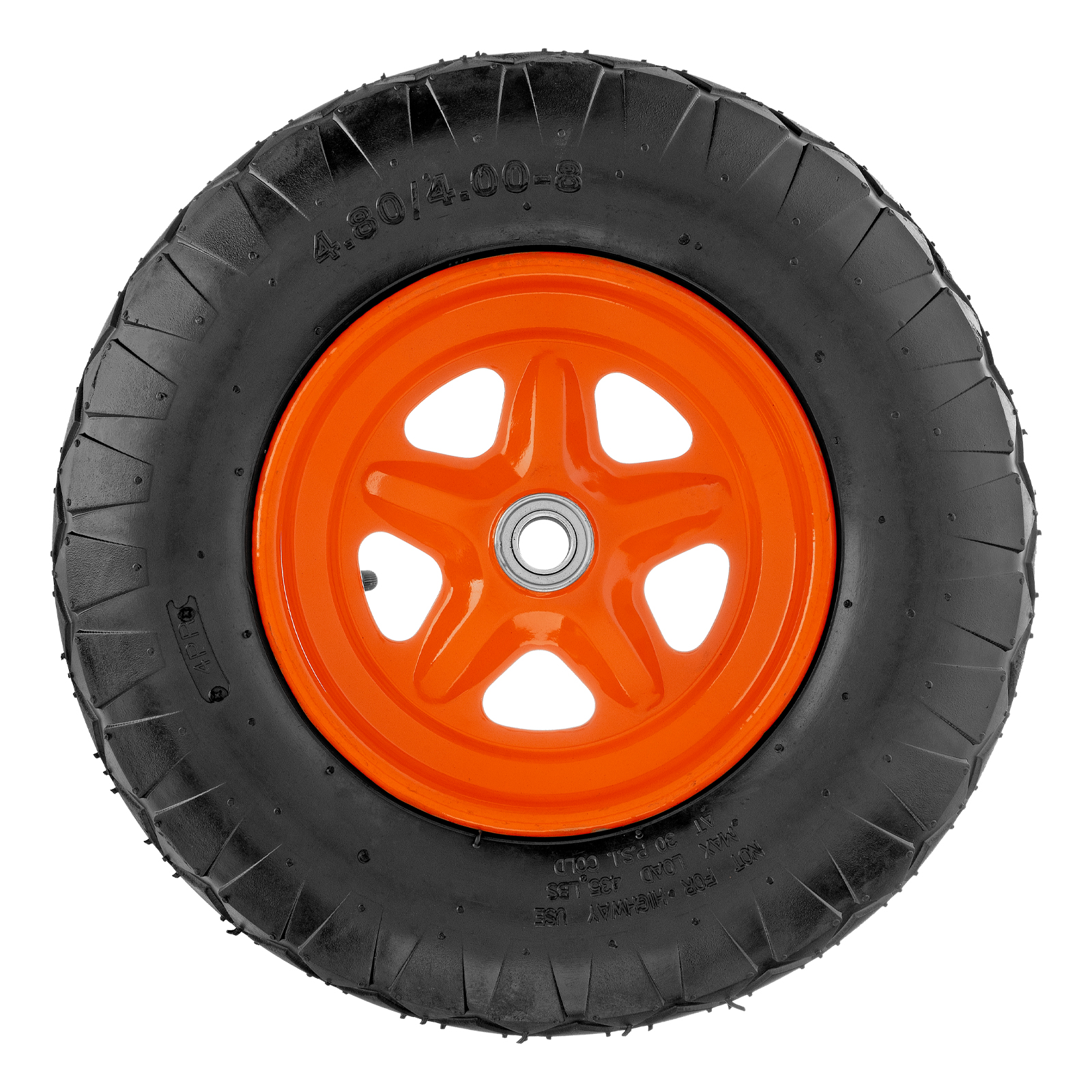 Колесо пневматическое «Звезда» 4.80/4.00-8 D380 мм, внутренний диаметр подшипника 20 мм, длина оси 80 мм Palisad