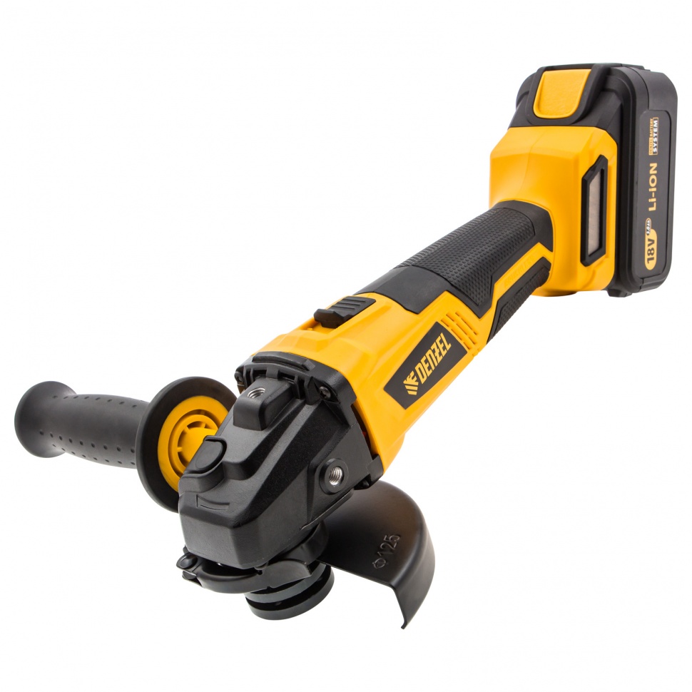 Машина углошлифовальная аккумуляторная BLG-IB-18-125,  бесщеточная BLG-IB-18-125, Li-ion, 18 В Denzel