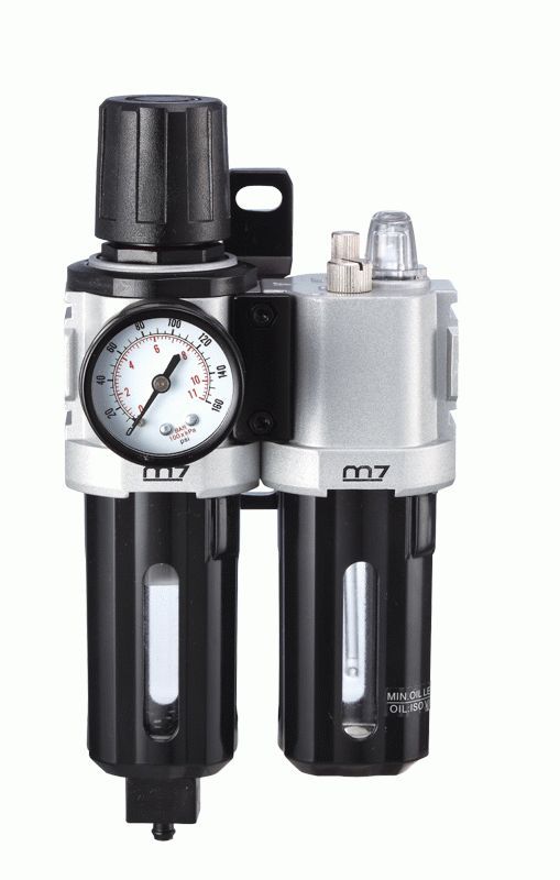 Фильтр влагоотделитель с редуктором и лубрикатор 3/8'', объем 60 мл, 5 мкм MIGHTY SEVEN SV-2330