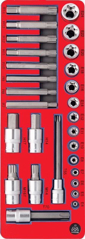 Набор торцевых насадок и головок Torx, ложемент, 28 предметов МАСТАК 5-03428