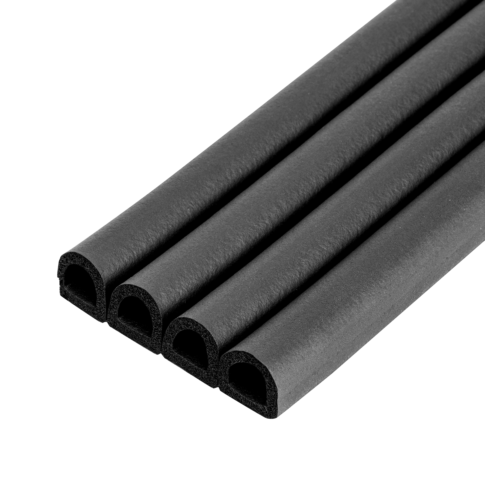 Уплотнитель резиновый 14х12 мм для широких щелей, 12 м, профиль "D", черный  Сибртех