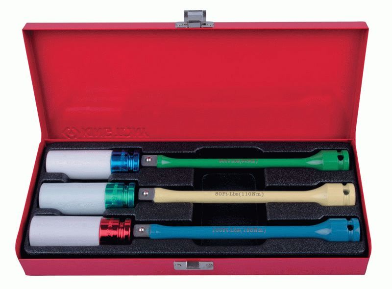 Набор ударных глубоких торцевых головок и торсионных удлинителей 1/2", 17, 19, 21 мм KING TONY 4406MX