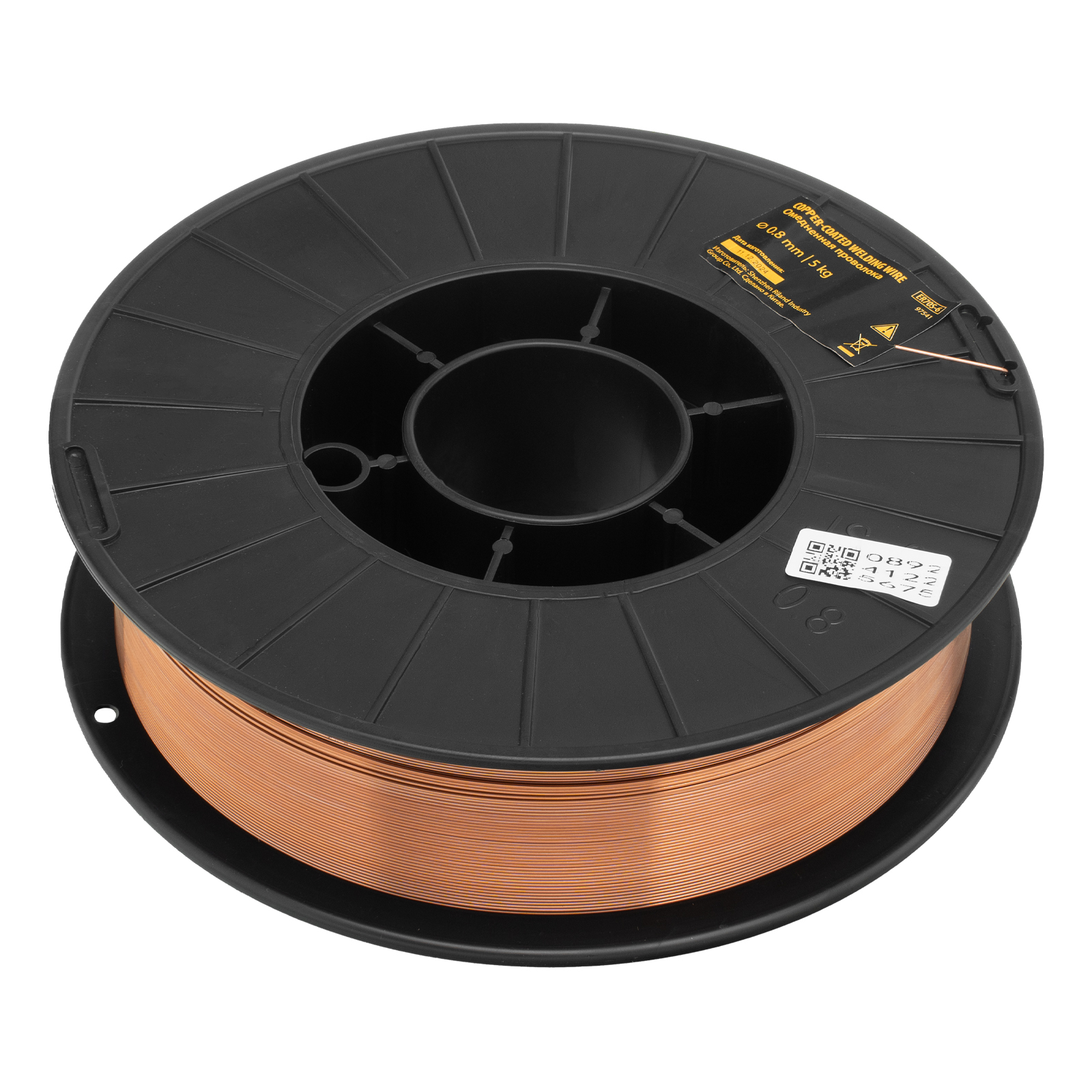 Омедненная проволока ER70S-6, диам. 0,8 мм, 5 кг, диам. катушки D200 Denzel