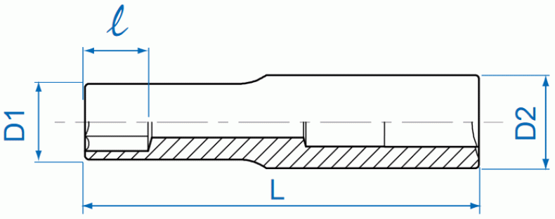 Головка торцевая TORX Е-стандарт 1/4", E5, L = 50 мм KING TONY 227505M