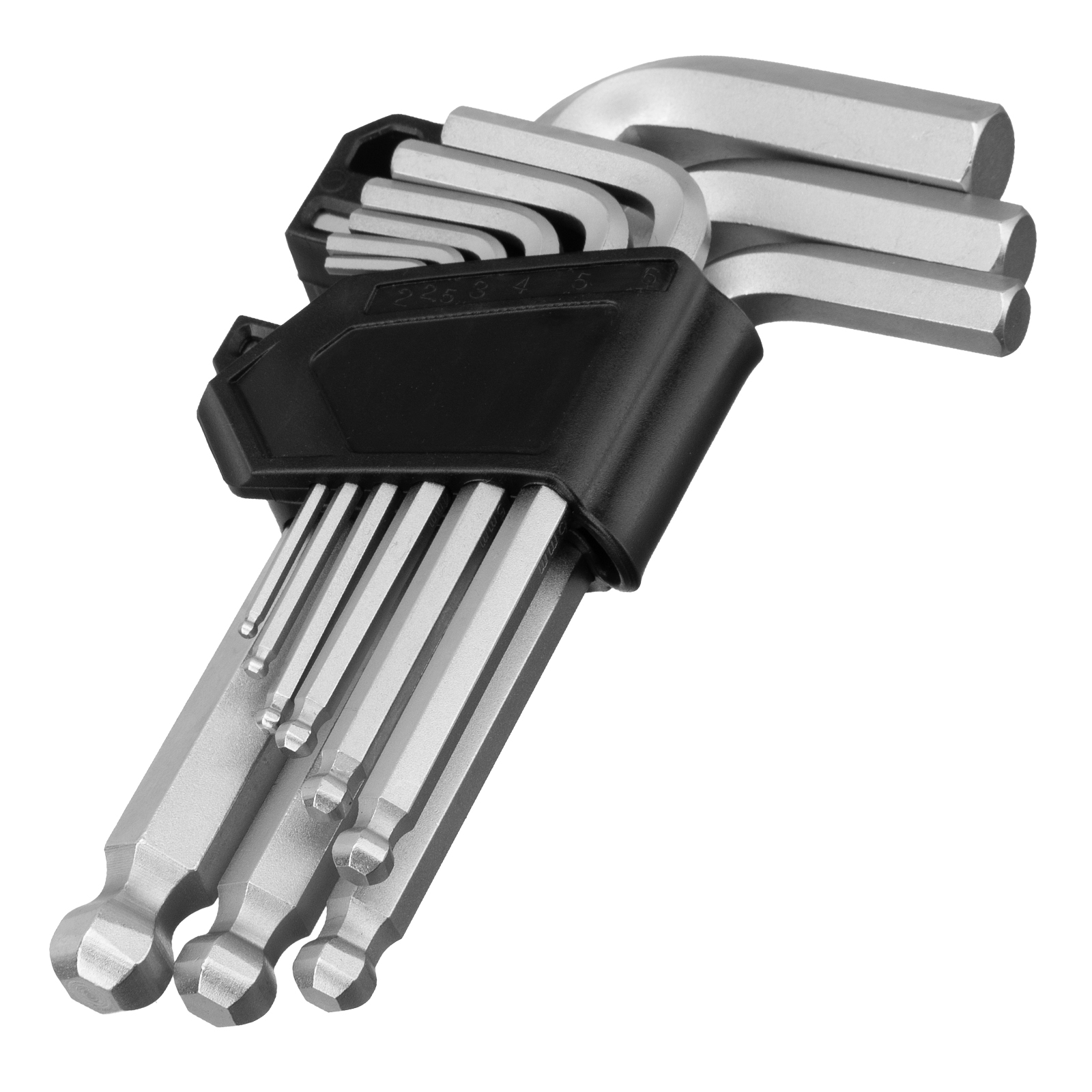 Набор ключей имбусовых, HEX, 2-12 мм, CrV, 9 шт., с шаром Сибртех