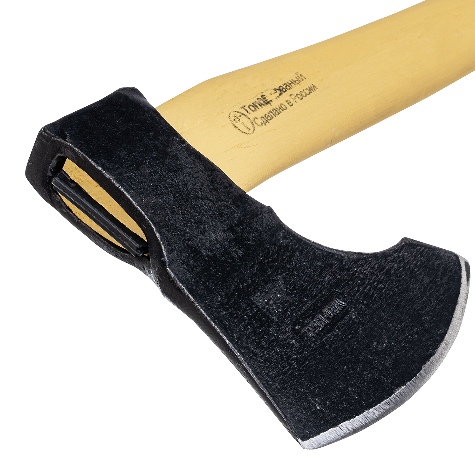 Топор кованый, в сборе, 1200/1550г, деревянное топорище, 500 мм, таежный "Тигр"