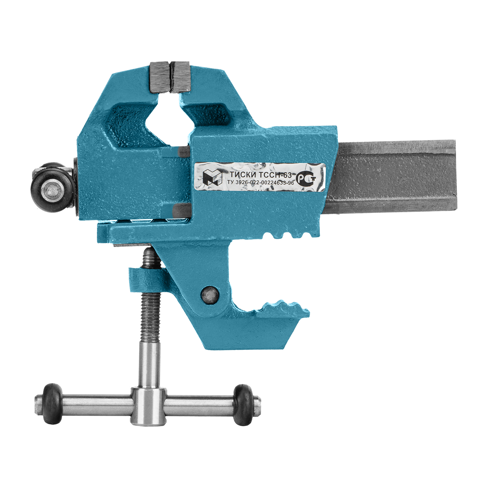 Тиски слесарные, 63 мм, крепление для стола, винтовой зажим (Глазов)
