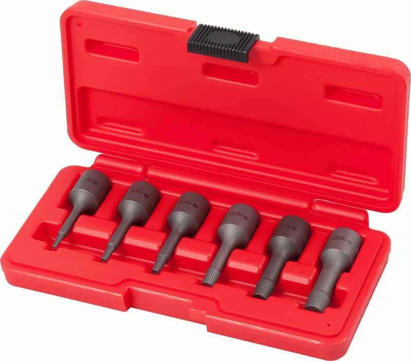 Набор экстракторов, под вороток 3/8", 2, 3, 4, 6, 8, 10 мм, кейс, 6 предметов МАСТАК 109-10006