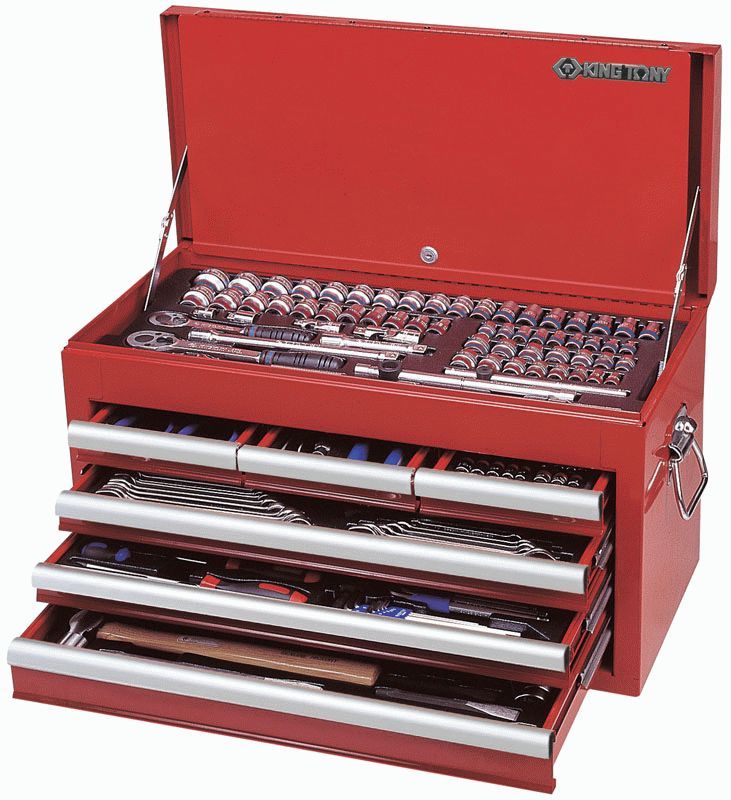 Набор инструментов универсальный, выдвижной ящик, 219 предметов KING TONY 911-000CR