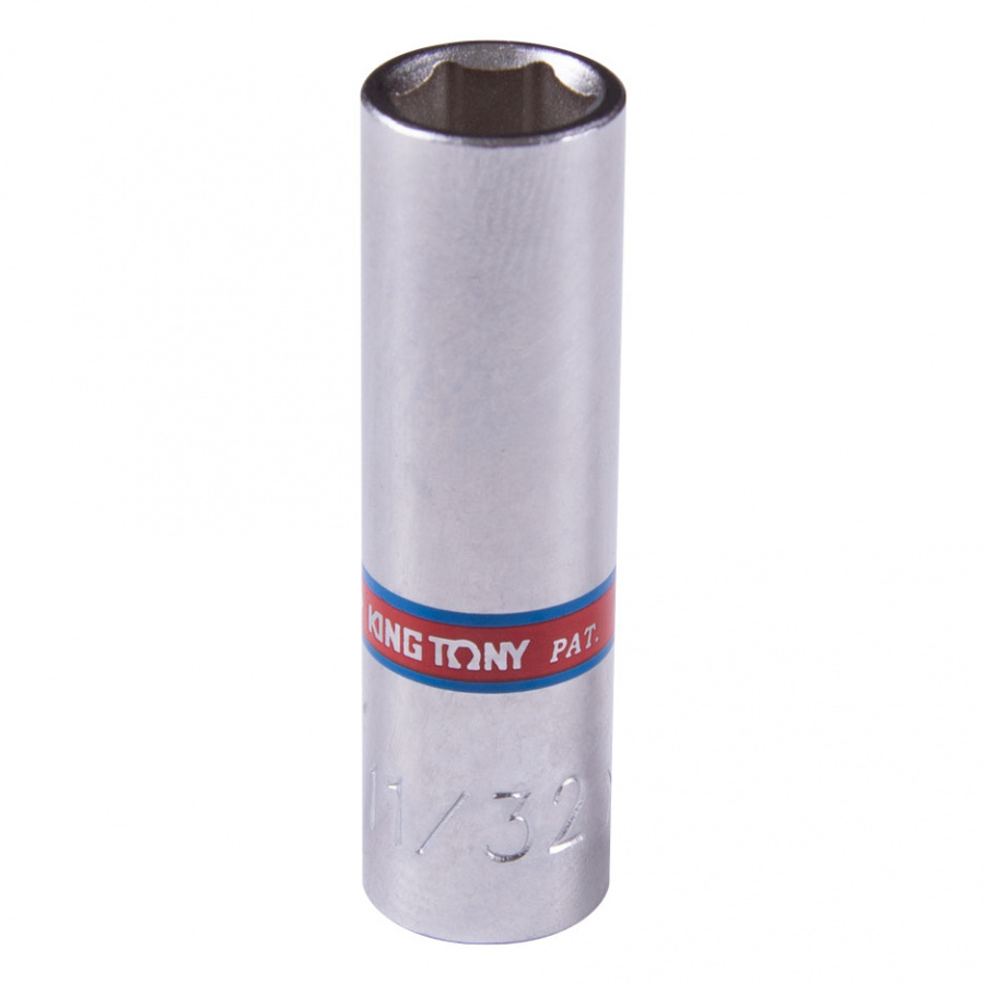Головка торцевая глубокая шестигранная 1/4", 11/32", дюймовая KING TONY 223511S