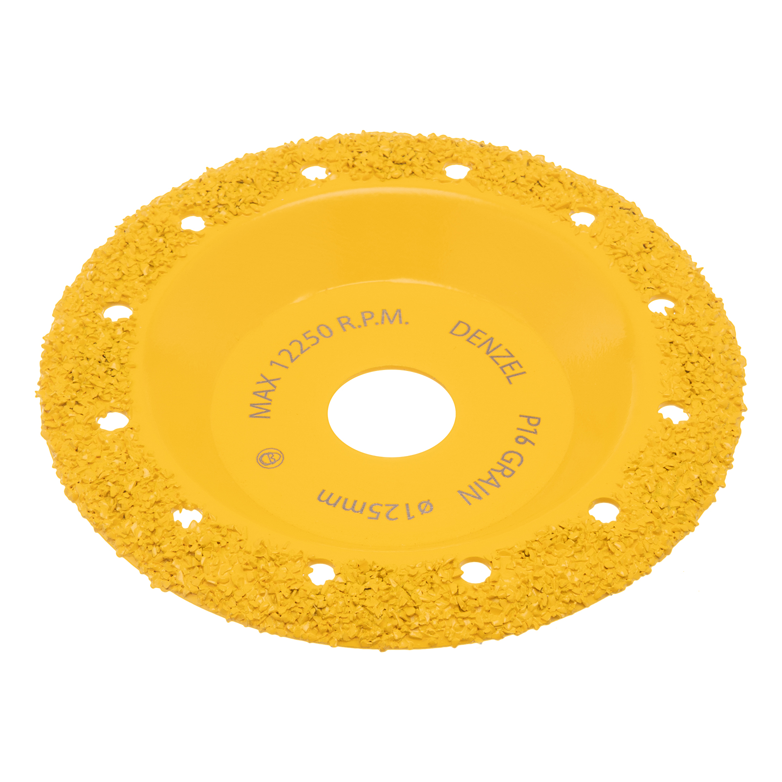Чашка твёрдосплавная зачистная,125 мм, Наклонная, среднее зерно #16 Denzel