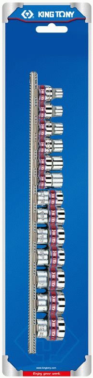 Набор торцевых головок 3/8", двенадцатигранные, 1/4"-13/16", 13 предметов KING TONY 3013SR