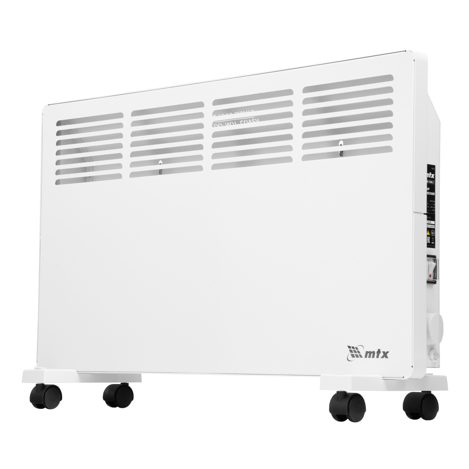 Конвектор электрический КМ-1500.2, 230 В, 1500 Вт, X-образный нагреватель, колеса, термостат MTX