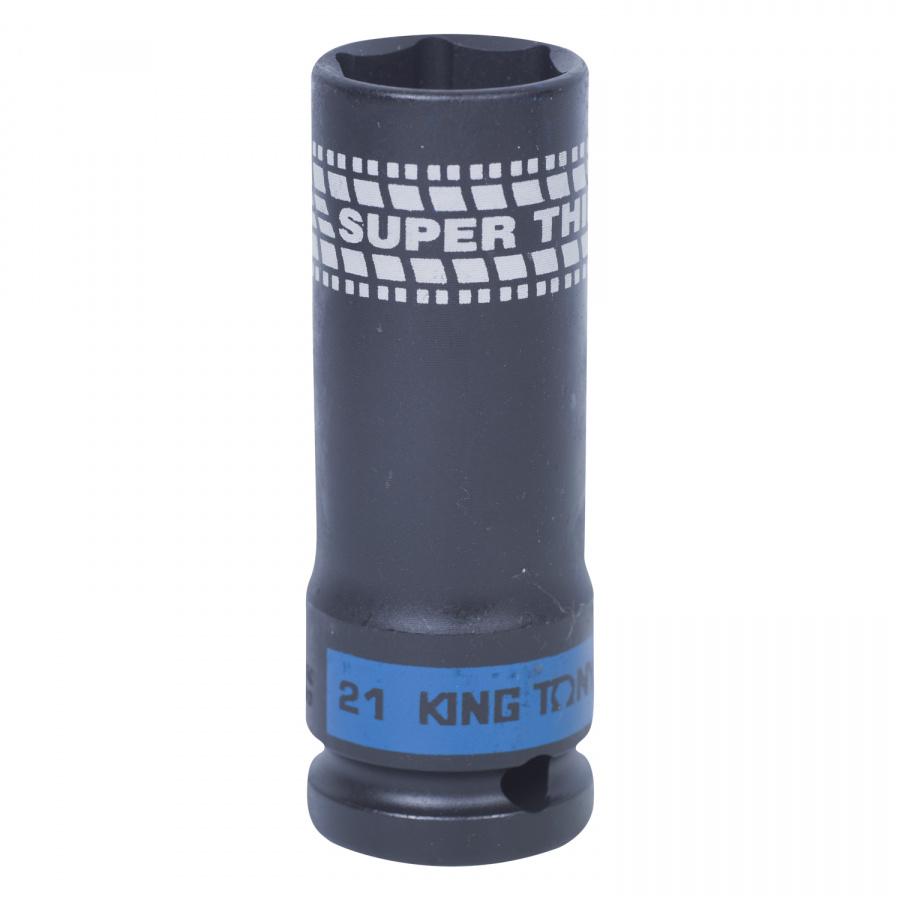 Головка торцевая ударная глубокая 1/2", 21 мм, тонкостенная KING TONY 441521M