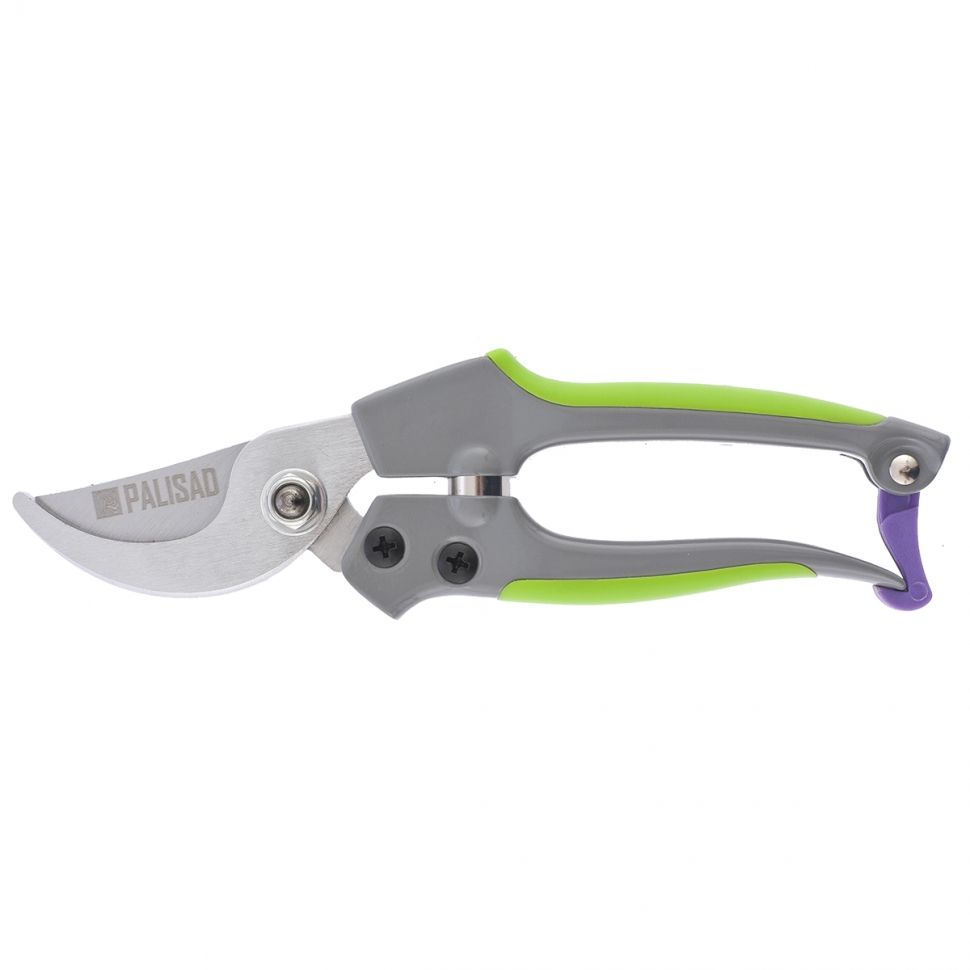 Секатор прямого реза, 180 мм, металлические обрезиненные рукоятки, Palisad
