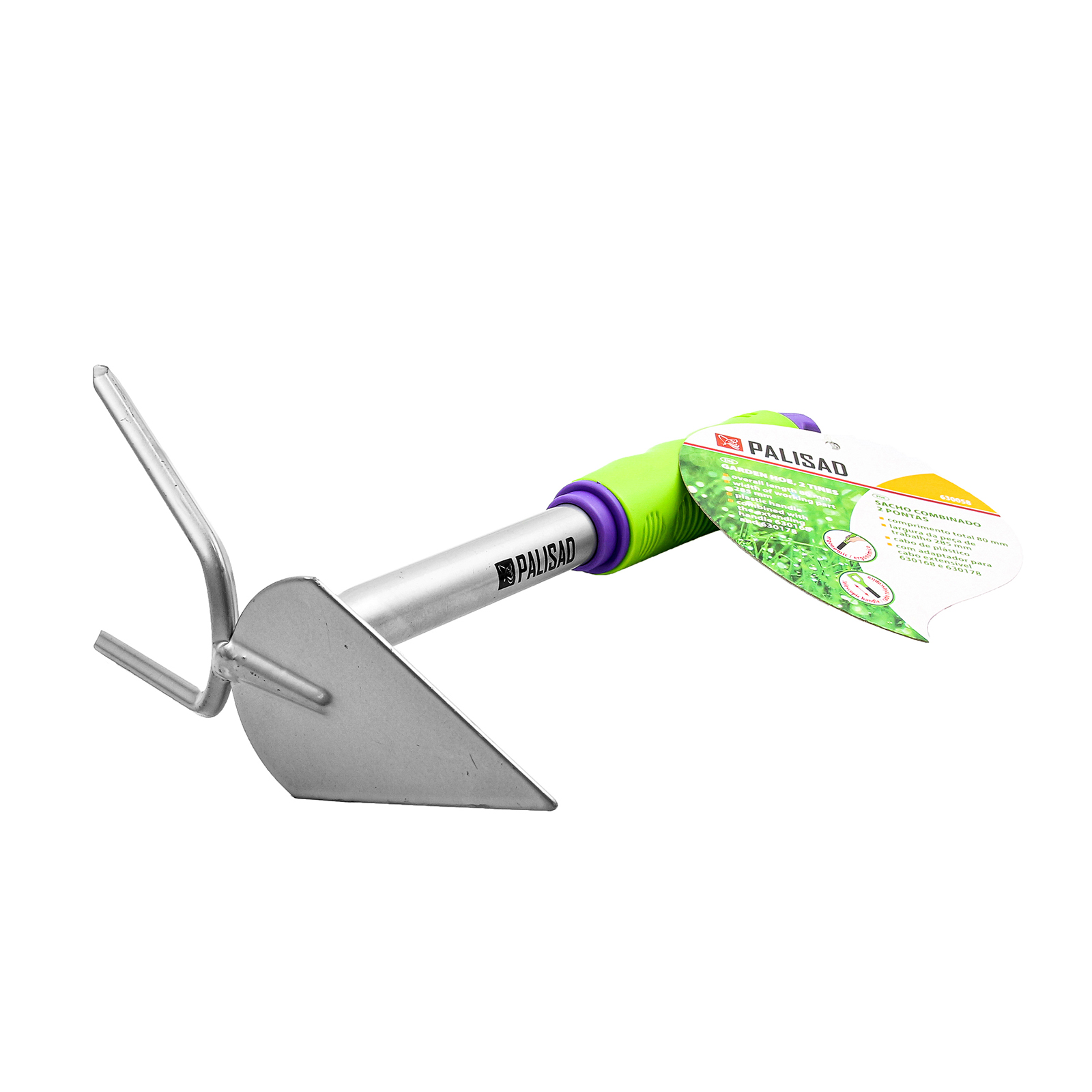 Мотыжка комбинированная 2-зубая, 85 х 190 х 275 мм, стальная, обрез. рукоятка Palisad