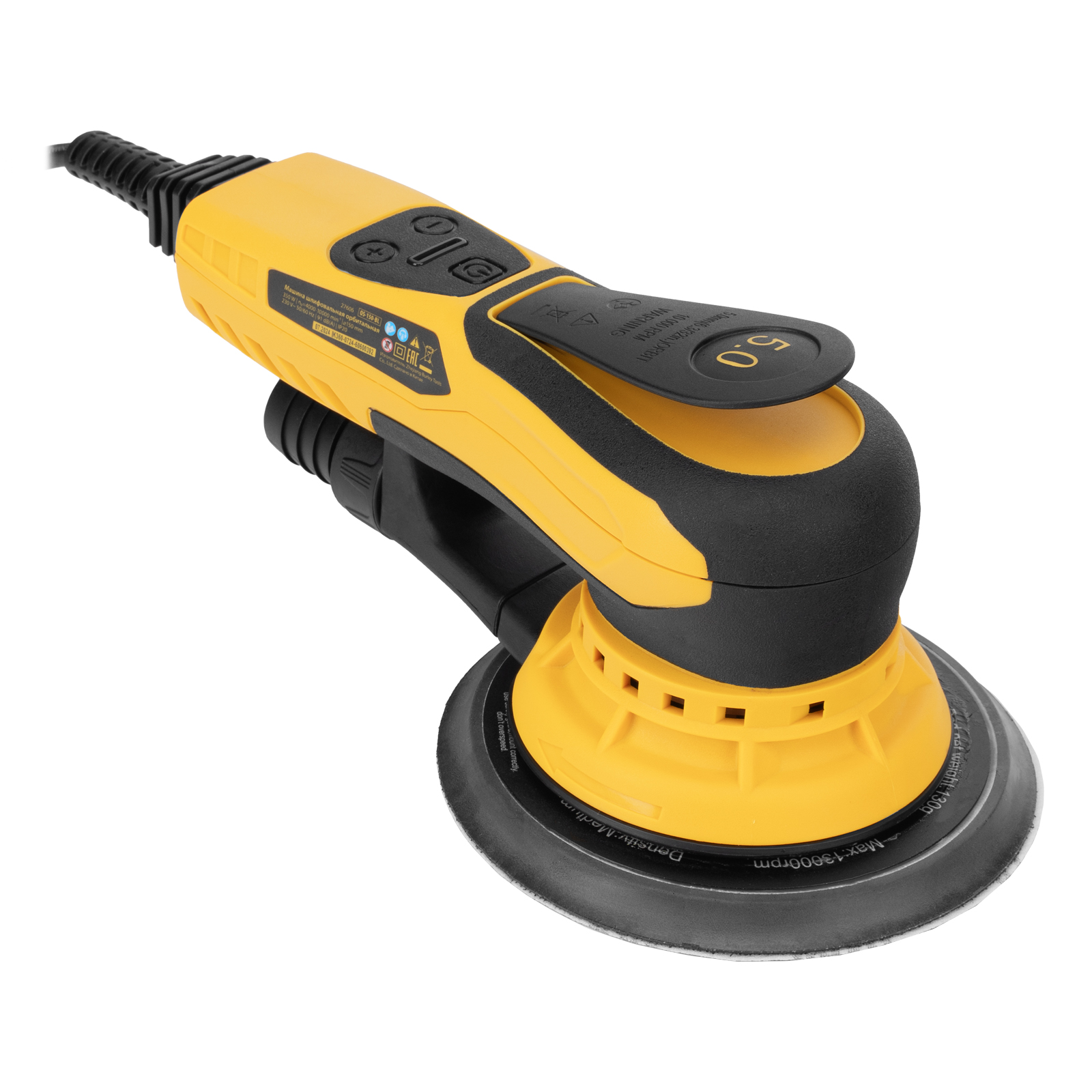 Машина шлифовальная орбитальная бесщет OS-150-BL, 350 Вт, 4000-10000 об/мин Denzel