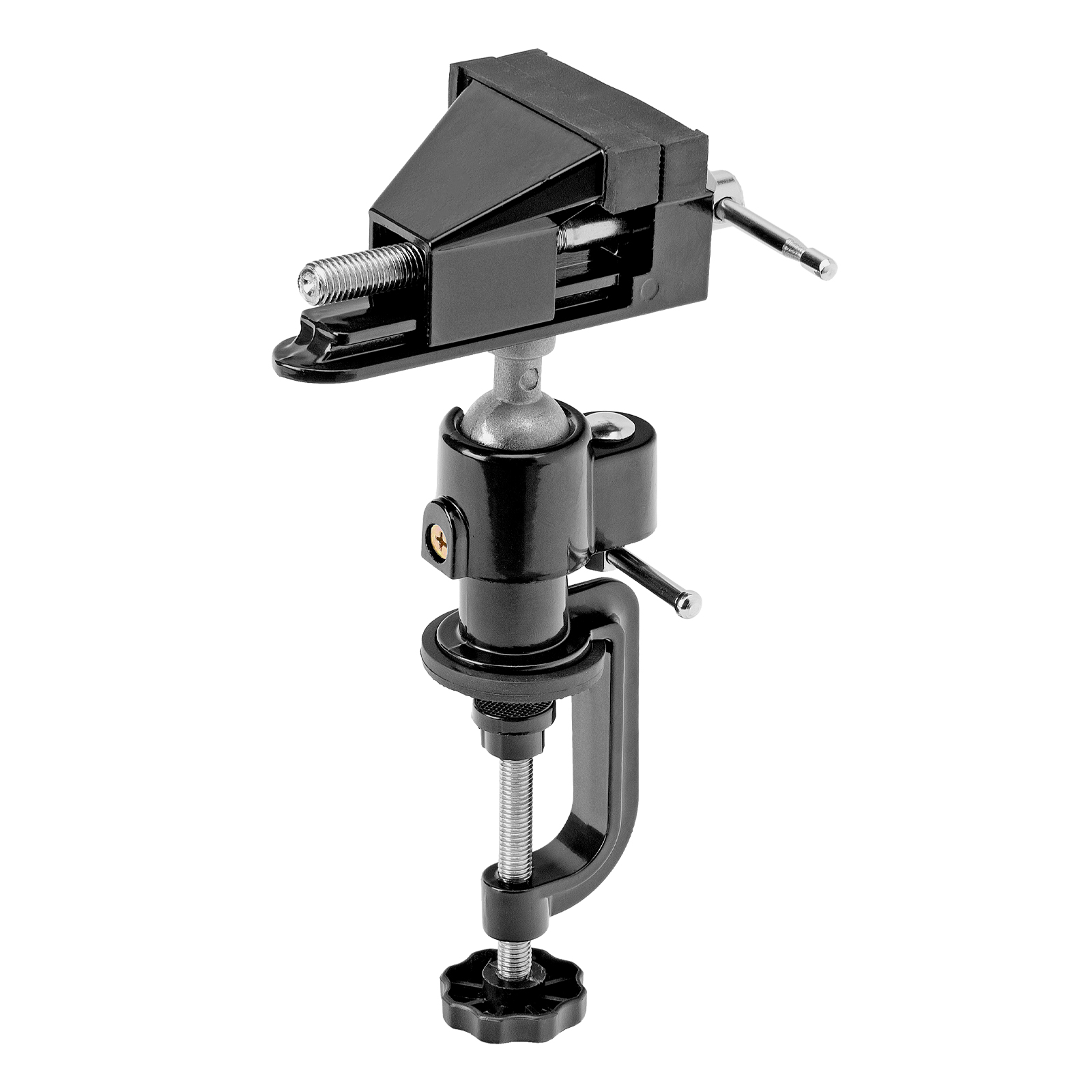 Тиски настольные, многофункциональные, сменная насадка, хомут для дрели, шарнирный механизм, 70 мм Matrix