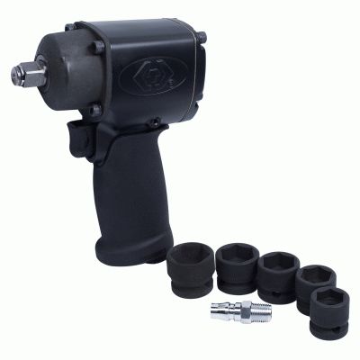 Гайковерт пневматический ударный 1/2", 610 Нм, с комплектом головок, 7 предметов KING TONY P44506MP
