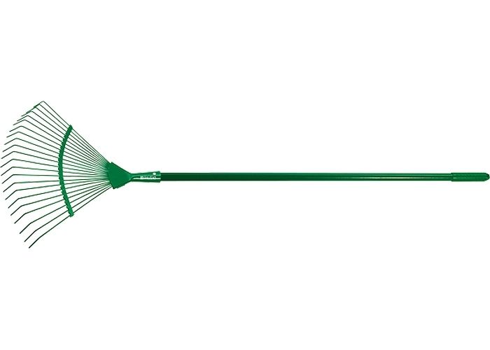 Грабли веерные стальные, 410 х 1500 мм, 22 круглых зуба, эмалированные, стальной черенок, Palisad