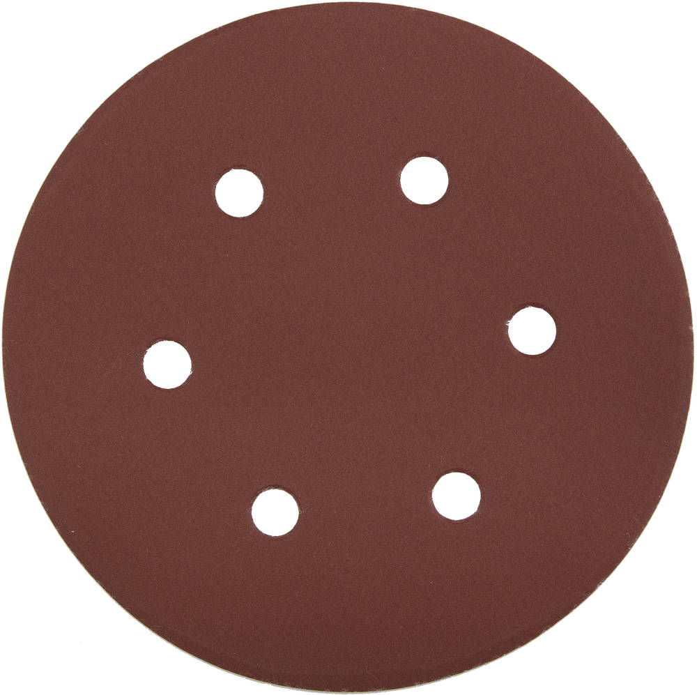 Круг шлифовальный ЗУБР "Мастер" универсальный, из абразивной бумаги на велкро основе, 6 отверстий, Р320, 150мм, 5шт