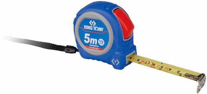 Рулетка измерительная 5 м, магнитный крюк KING TONY 79094-05M