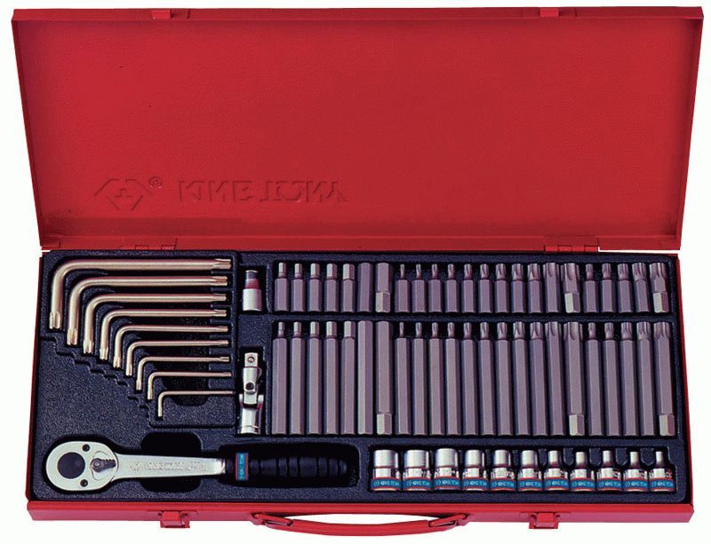 Набор вставок (бит) 3/8", Torx, Spline, Hex, 69 предметов  KING TONY 5169PR