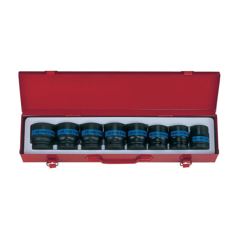 Набор ударных торцевых головок 3/4", шестигранные, 26-38 мм, 8 предметов KING TONY 6409MP10