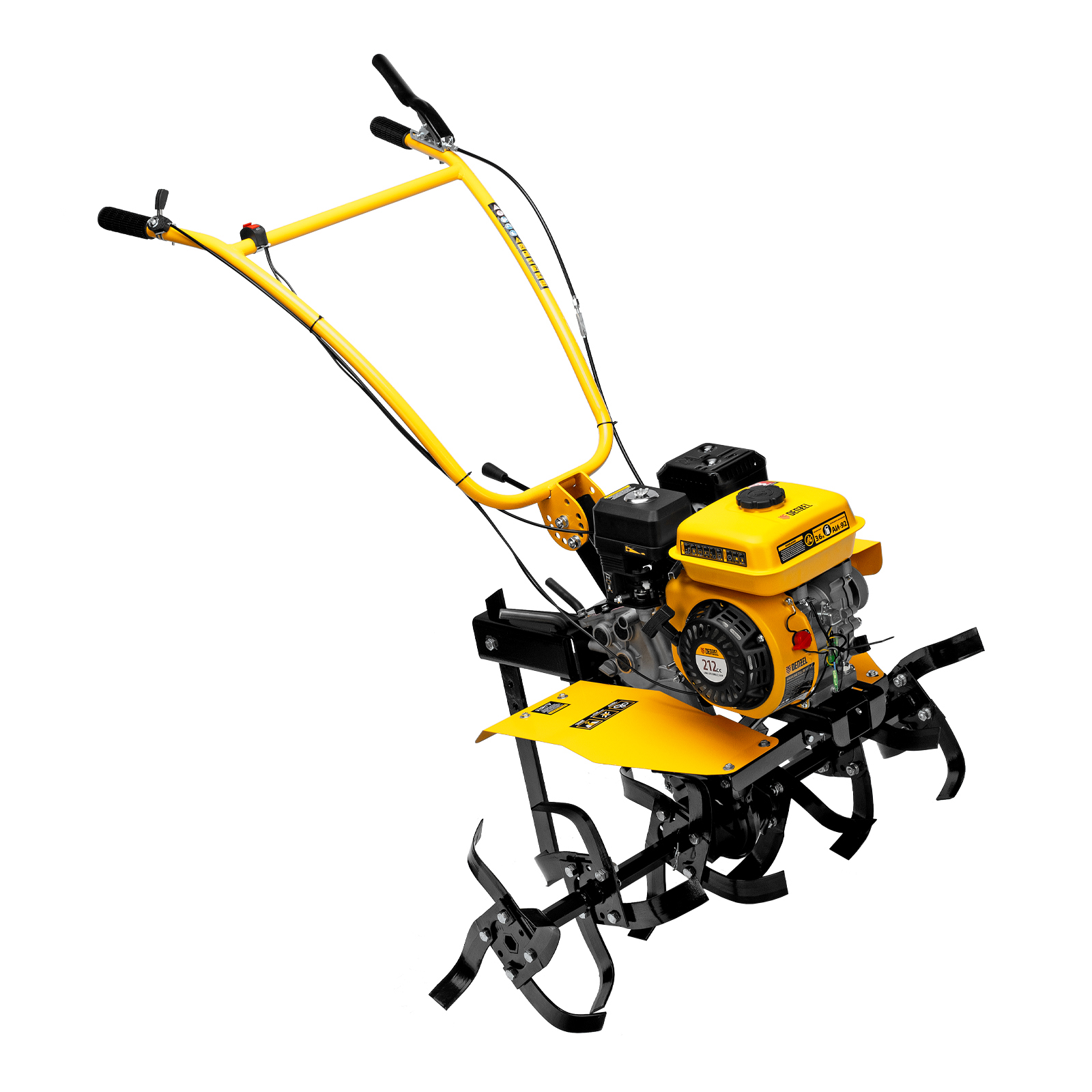 Мотоблок DPT-170SB, 7 л.с., ремен.сцеп, фрез 3х4, ШОМ, без колес, передачи 2В/1Н Denzel