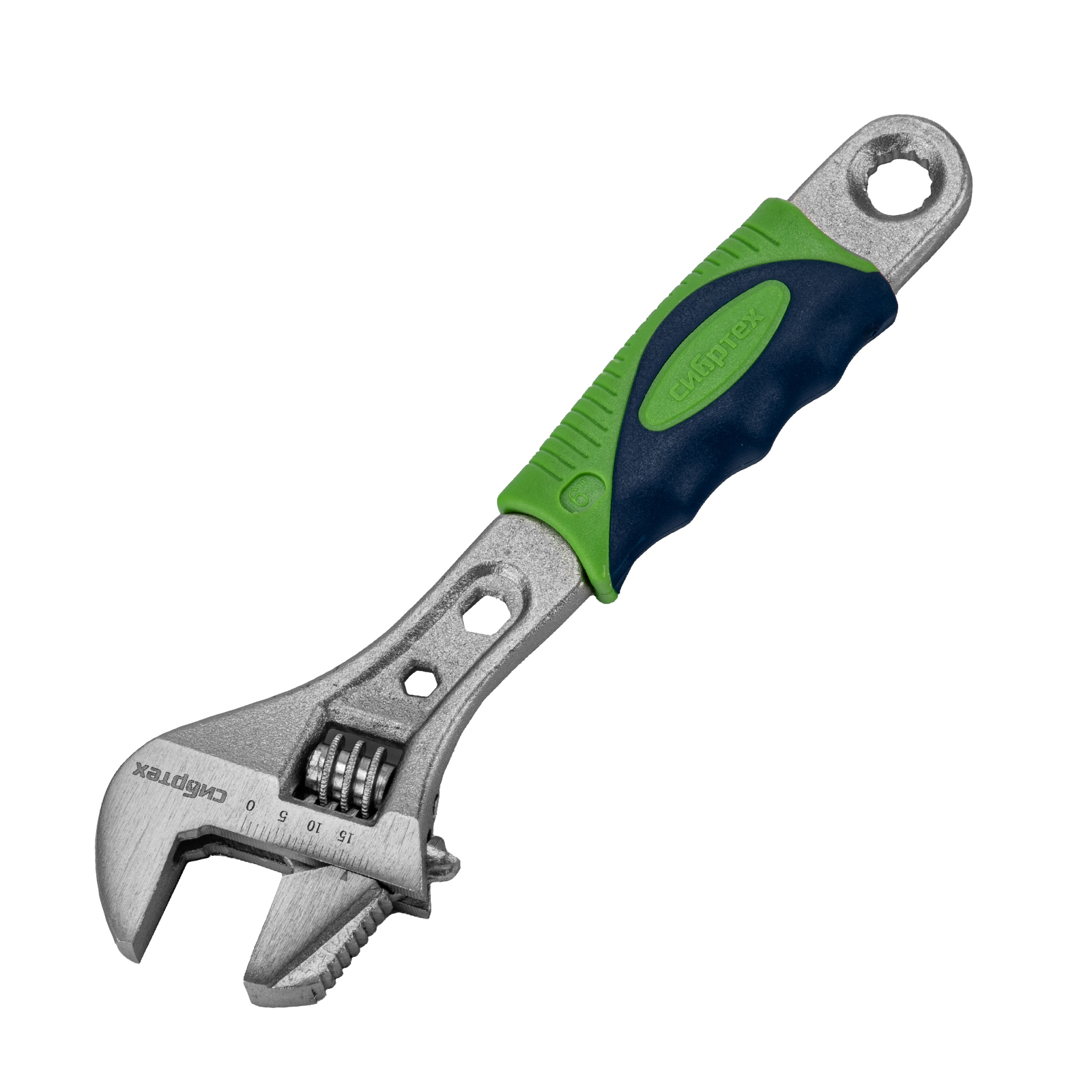 Ключ разводной, 150мм, переставная губка, 2-х комп. рукоятка Сибртех