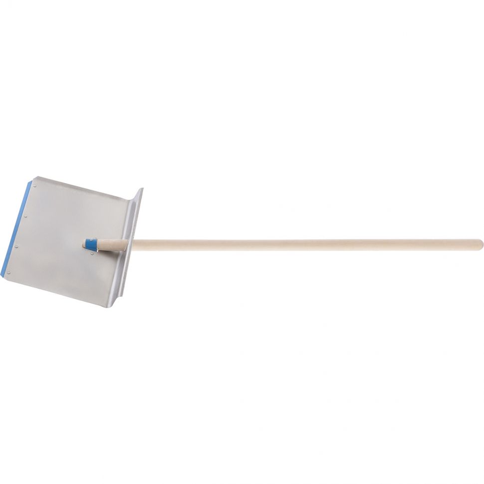 Лопата для уборки снега тротуарная, алюминиевая, 400 х 400 х 1420, деревянный черенок, Россия, Сибртех