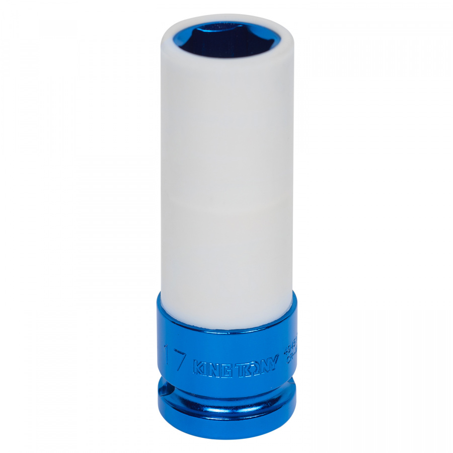 Головка торцевая ударная глубокая 1/2", 17 мм, тонкостенная, пластиковая защита KING TONY 494517MX
