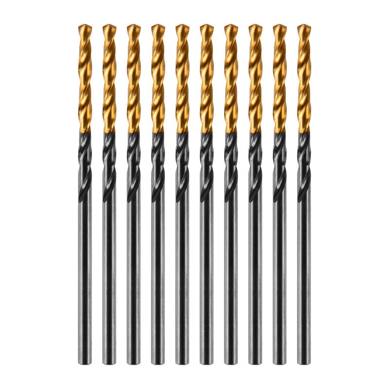 Сверло по металлу, 2 мм, HSS-Tin, Golden Tip, 10 шт. Denzel