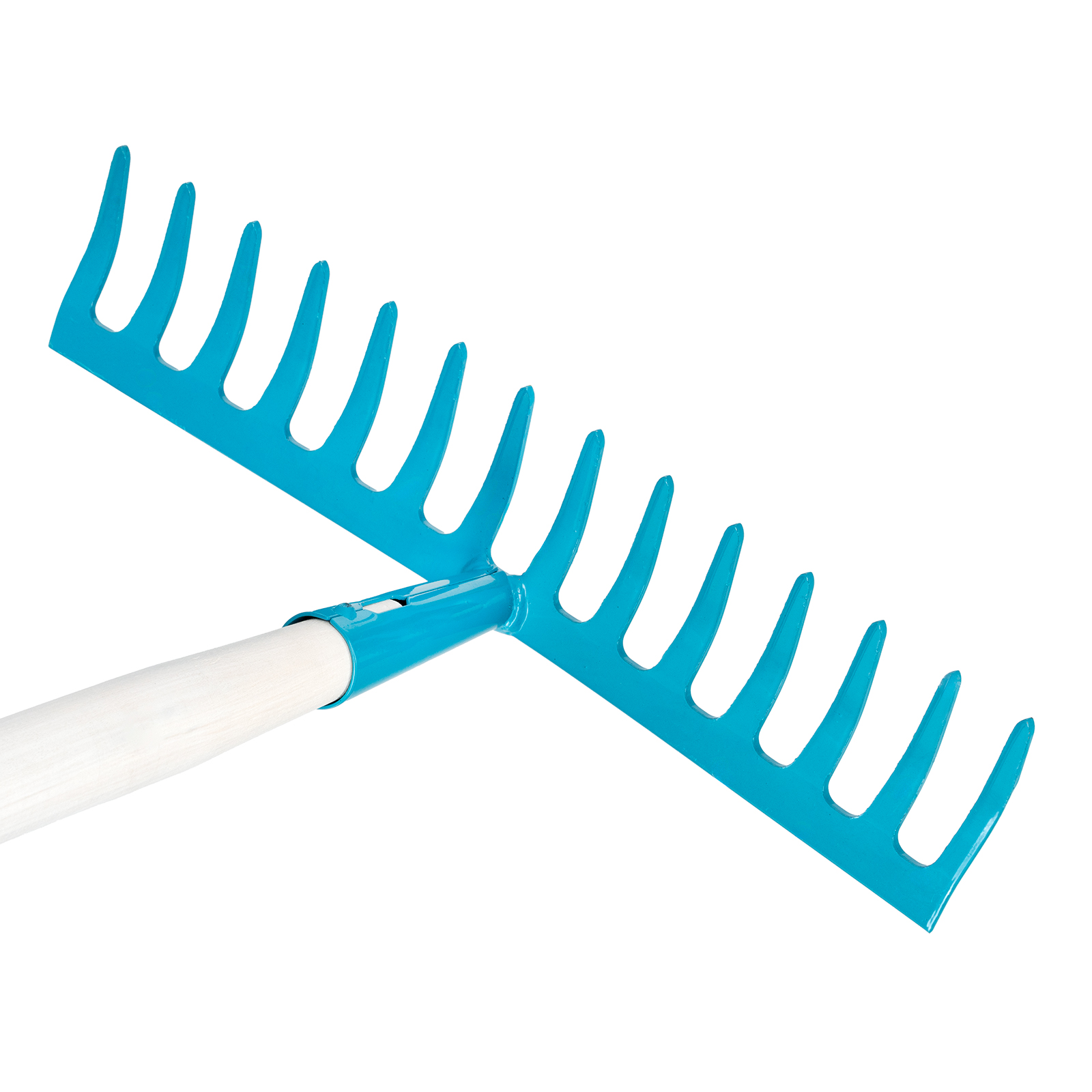 Грабли стальные, 360х1250 мм, 14 прямых зубьев, деревянный лакированный черенок, LUXE Palisad