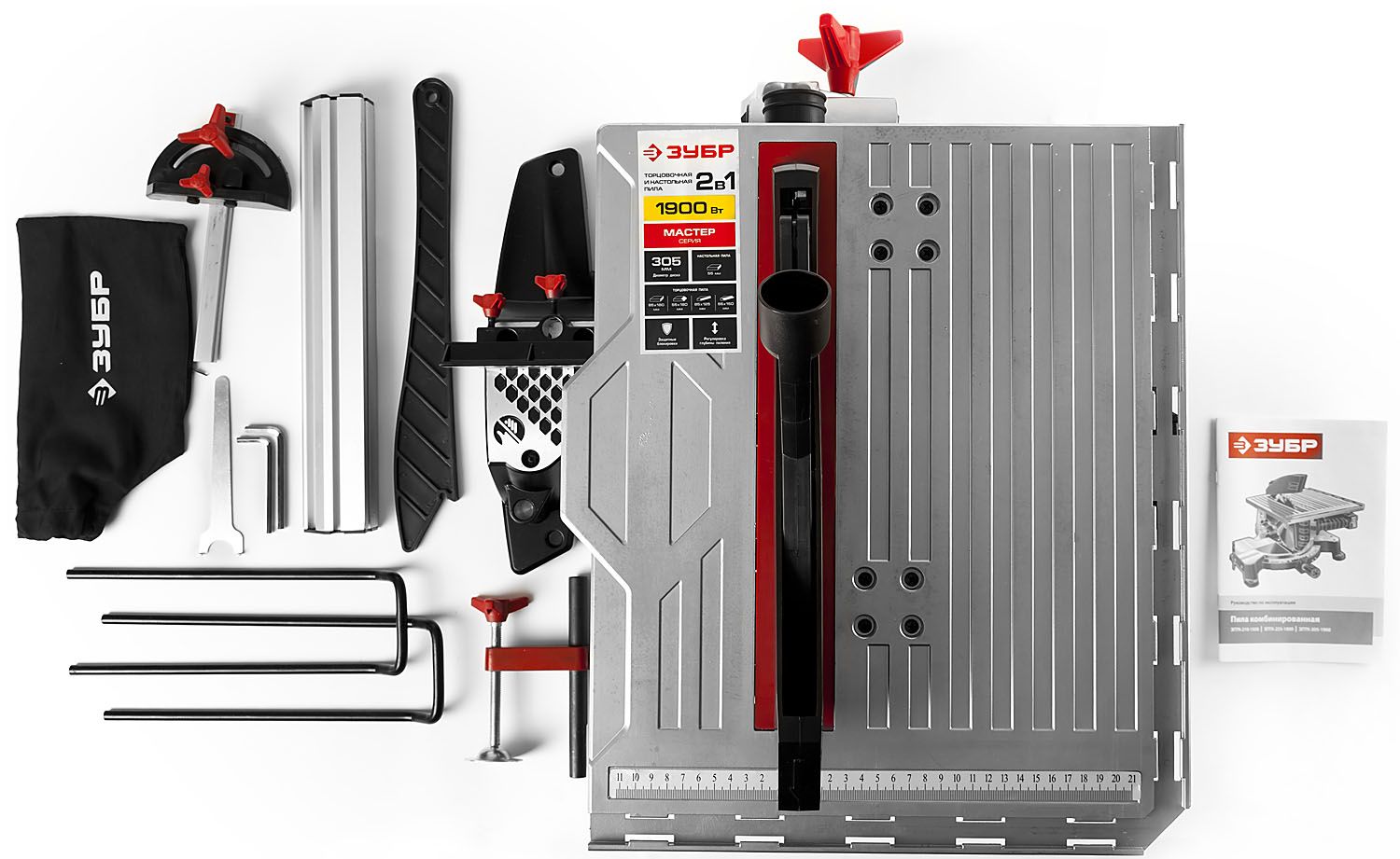 ЗУБР  ЗПТК-305-1900 пила торцовочная комбинированная, d 305 х 30 мм, 1900 Вт