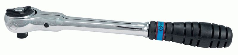 Трещотка 3/8", 235 мм, 72 зубца, дисковый механизм, поворотная голова с кнопкой KING TONY 3752-09G