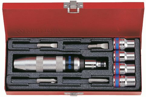 Отвертка ударная с принадлежностями 5/16", 10 предметов KING TONY 4505MR